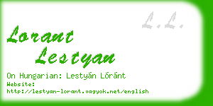 lorant lestyan business card