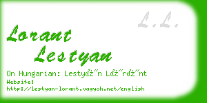 lorant lestyan business card